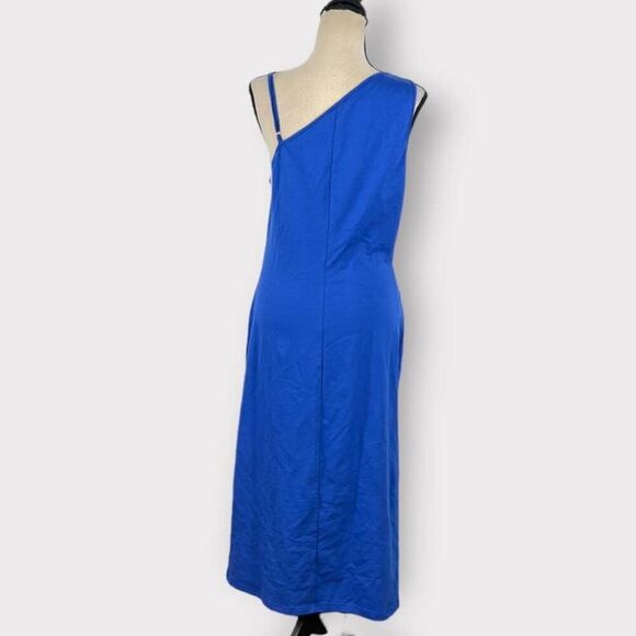 Walter Baker‎ Ryanne Dress Women's XL Blue Asymmetric Cutout Bodycon Midi - Picture 5 of 10